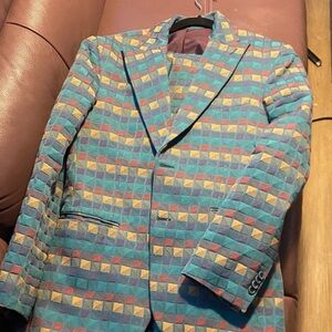 Vibrant Geometric Men's Blazer